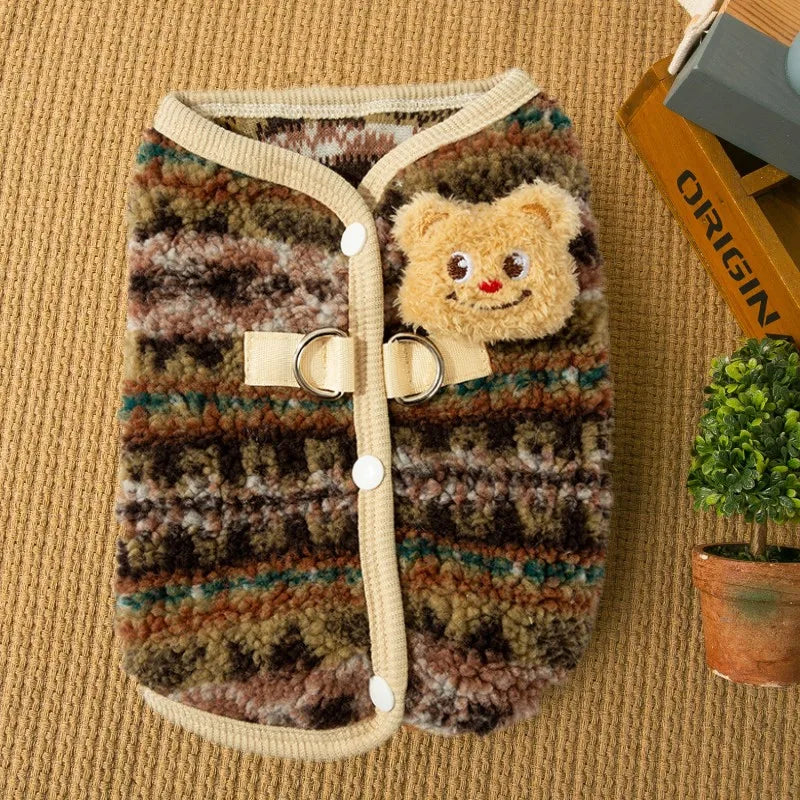 Cotton Dog Clothes Small Dogs Winter Dog Coat Luxury Warm Clothing Chihuahua Bichon Apparels with D-Ring Thicken Dog Jacket Vest