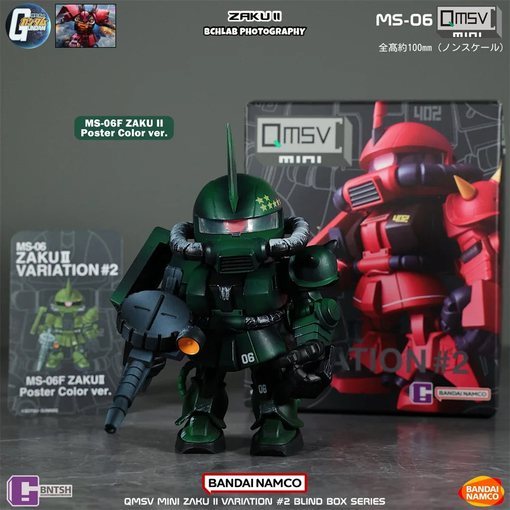 In Stock Bandai QMSV Mini Zaku Second Generation Gundam Blind Box Model Movable Figure Ornament Gift