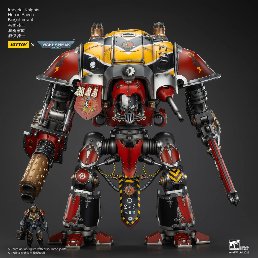 JOYTOY Warhammer 40K 1/18 Imperial Knights House Raven Knight Errant Action Figure 53.7cm Mini Soldier Model For Collection