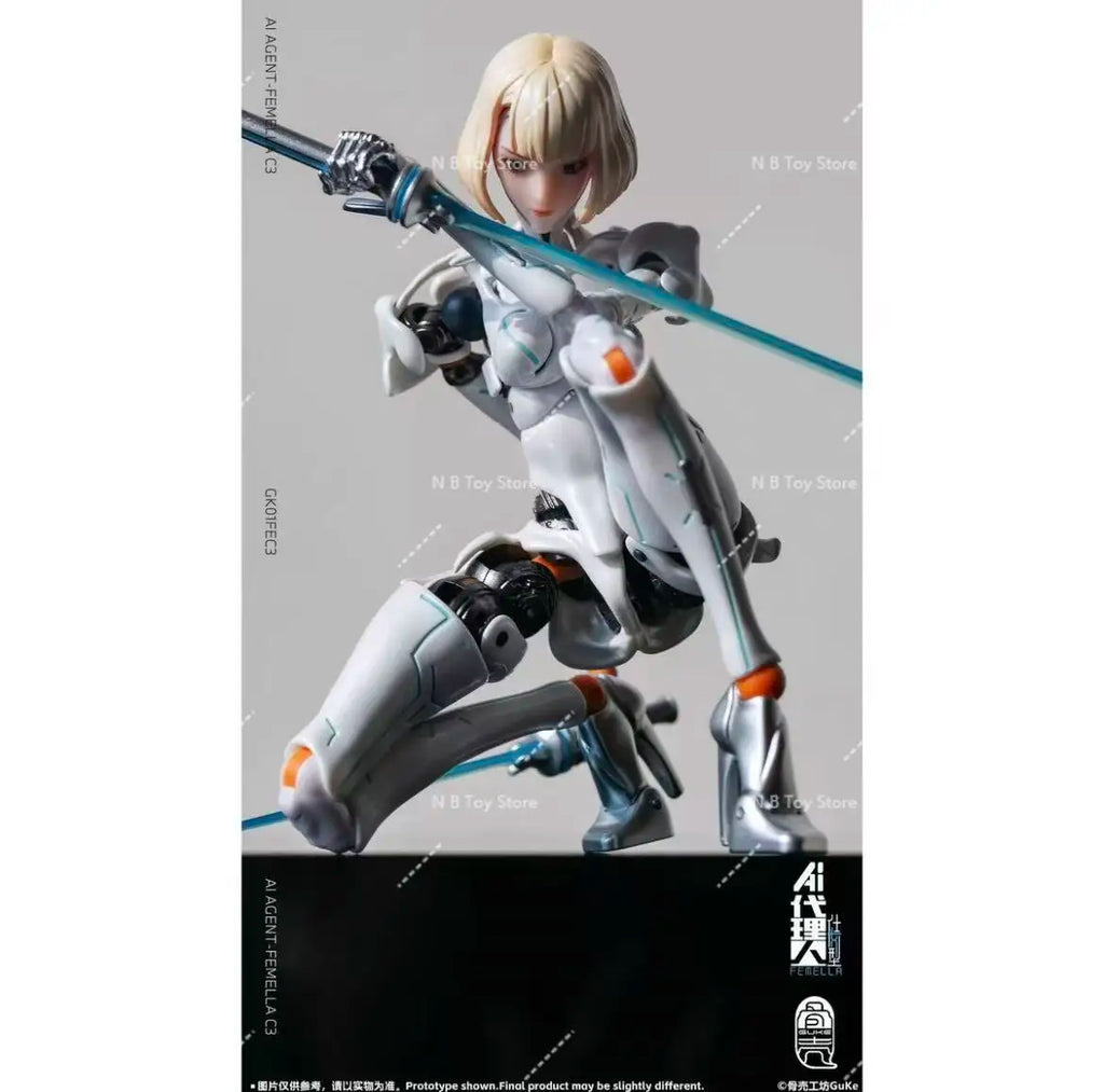 Guke Studio GK01FEC3 1/12 Scale Female Soldier AI Agent-Femella C3 Full Set 6-inches Action Figure Model Doll Collection