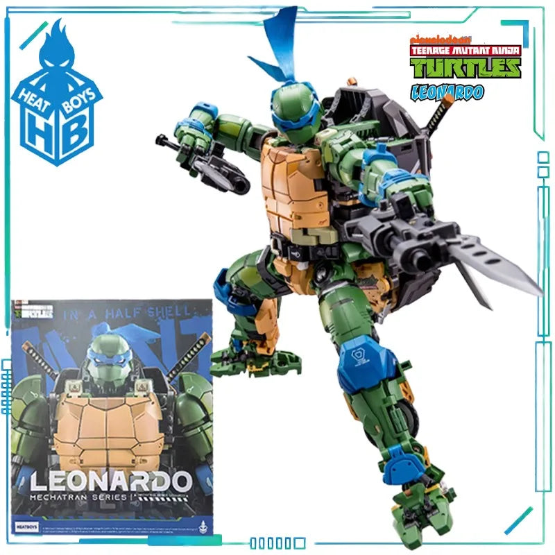 HeatBoys Genuine Teenage Mutant Ninja Turtles Alloy Model Toy Leonardo，Oroku Saki Finished Product Movable Model Collection