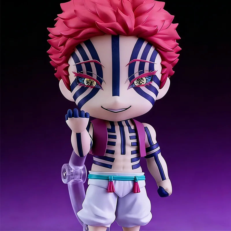 Anime Merchandise Demon Slayer: Kimetsu No Yaiba Nendoroid 2112 Akaza Articulated Desktop Decorative Ornament Figure Model Toy
