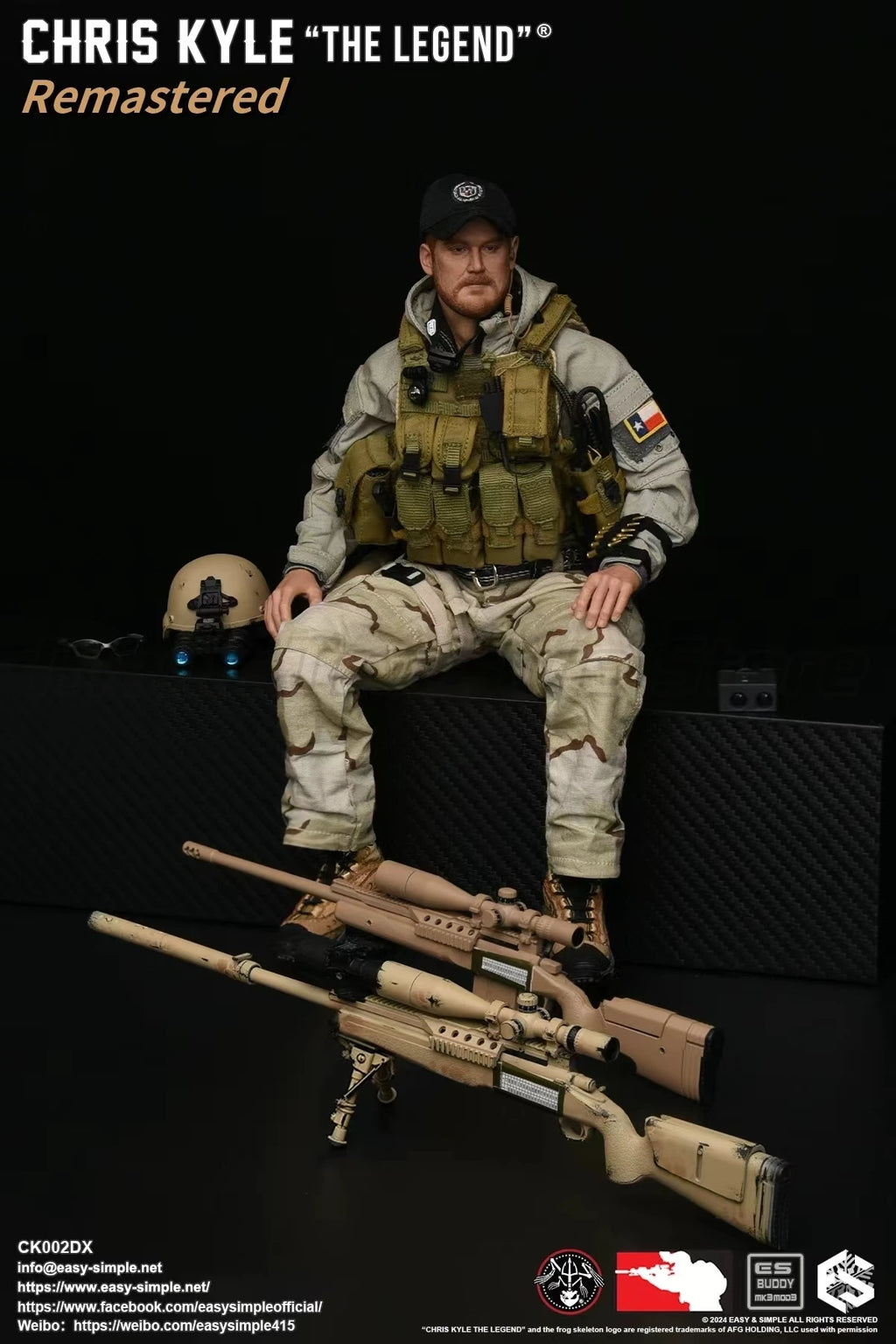 【MT】EASY SIMPLE ES CK002R/DX Version American Sniper Chris Kyle 1/6 Action Figure Model Toy Gift