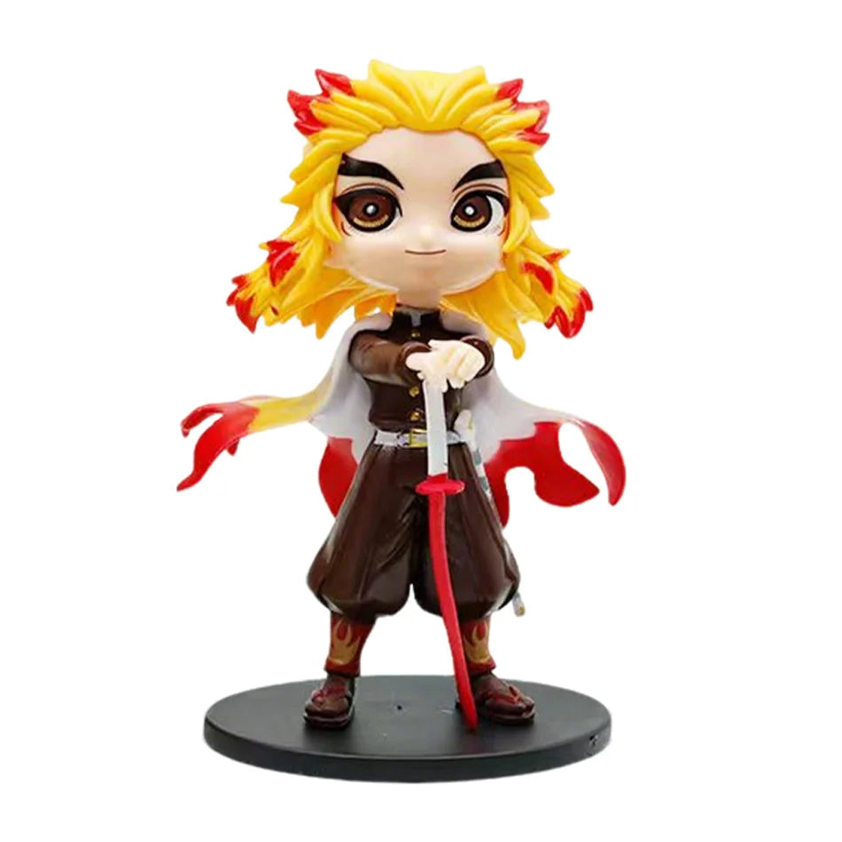 Demon Slayer Q Version Anime Figures 8Pcs Set Tanjiro Nezuko Hashira Collection PVC Model Birthday Christmas Gift for Kids