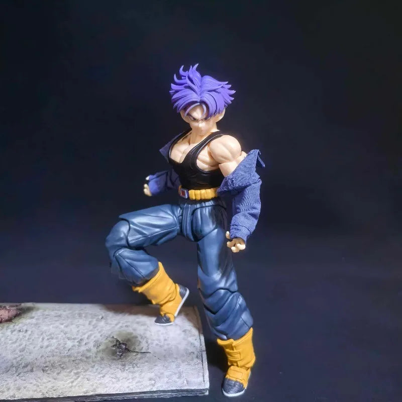 In Stock 1/12 Scale Action Figures Trunks Blue Jacket Coat Fit SHF Tonsen Arttoys Super Saiyan Trunks Anime  Gifts