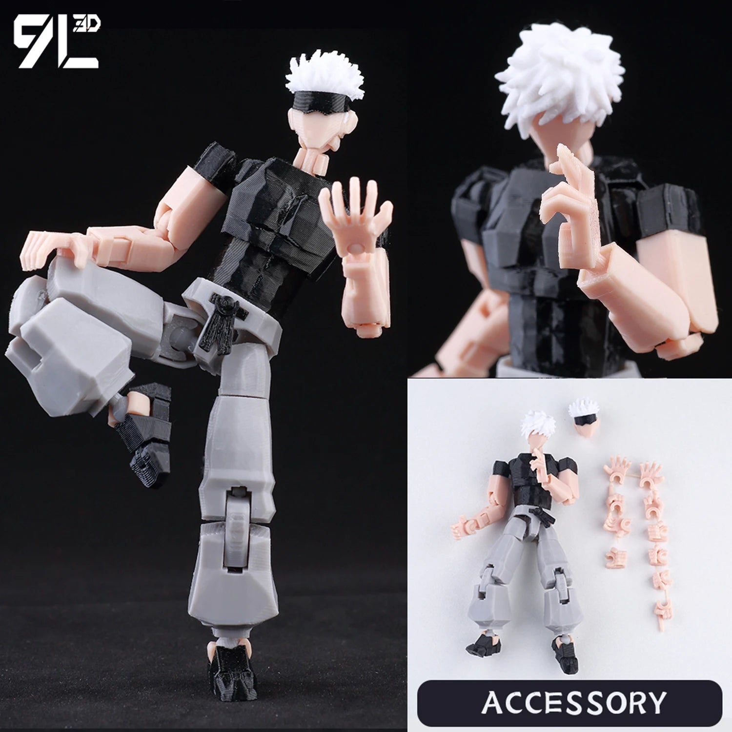 9L 3D Printed Roronoa Zoro One Piece Lucky Dummy 13 Movable Shapeshift Action Figures Mannequin Toys for Anime Lovers
