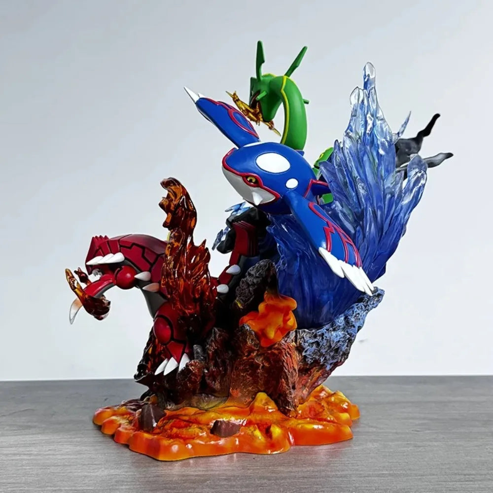 35cm/13.78in Pokemon Anime Figure Groudon Kyogre Rayquaza Action Figures Pvc Collection Model Toys for Childre Gifts