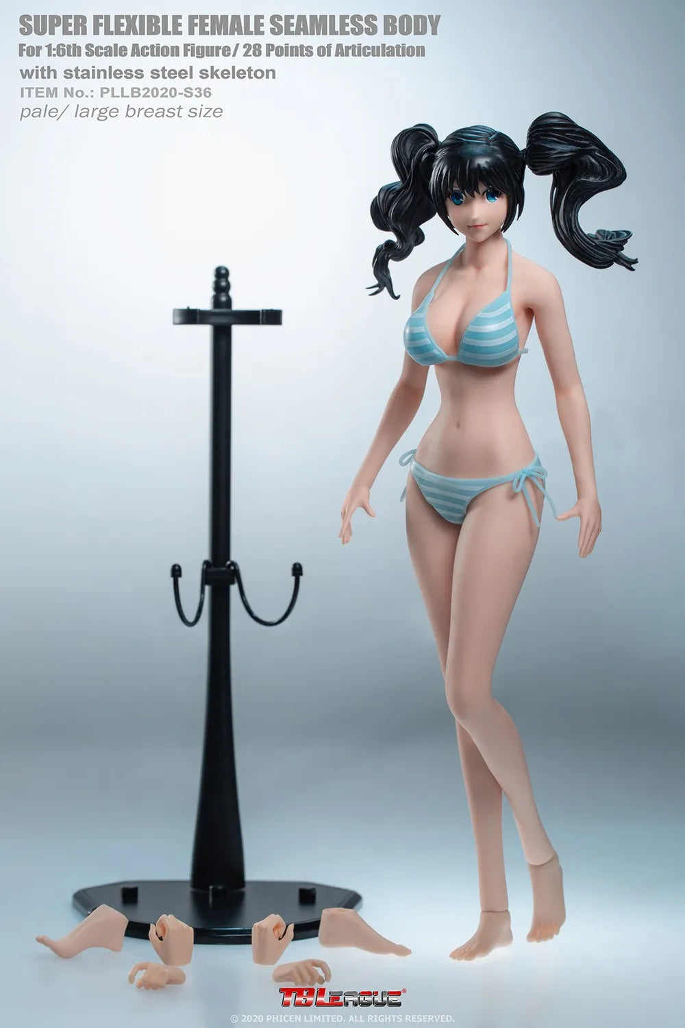 TBLeague Phicen S36 S37 S36A S37A 1/6 Scale Large Breast Pale Skin Super Flexible Female Seamless Body 12" Action Figure Doll