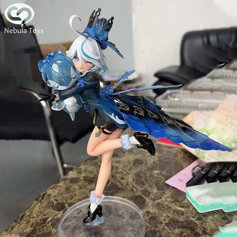 25cm Genshin Impact Furina Figure Ganyu Figures School Uniform Ganyu Girl Figurine Pvc Statue Model Doll Ornament Collection Toy