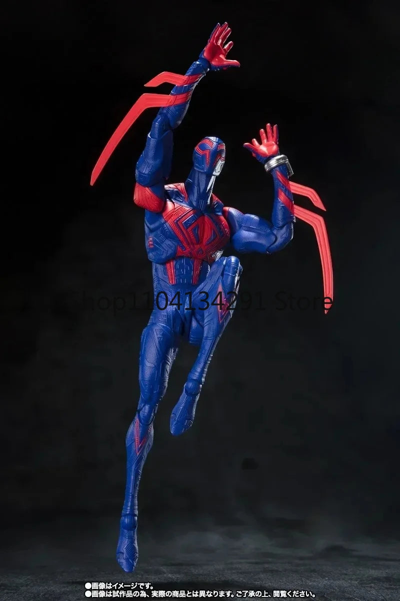 Original Bandai SHF Spider-Man 2099 Miguel O'Hara Across The Universe Movie Birthday Gift Toy Collectible Action Figure Model