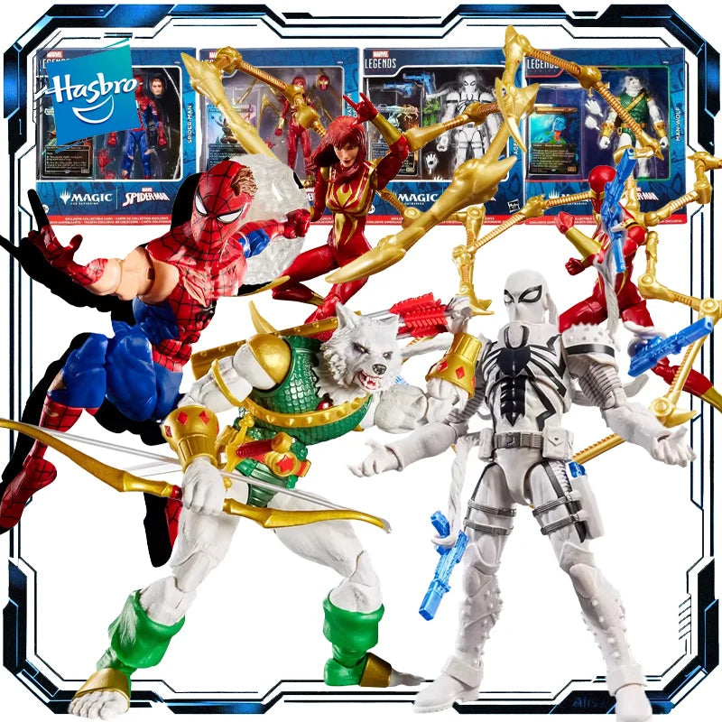 Hasbro Original Marvel Spider-Man Mary Jane Antivenom Agent Werewolf Action Figure Toys for Boys Girls Kids Gift Collectible