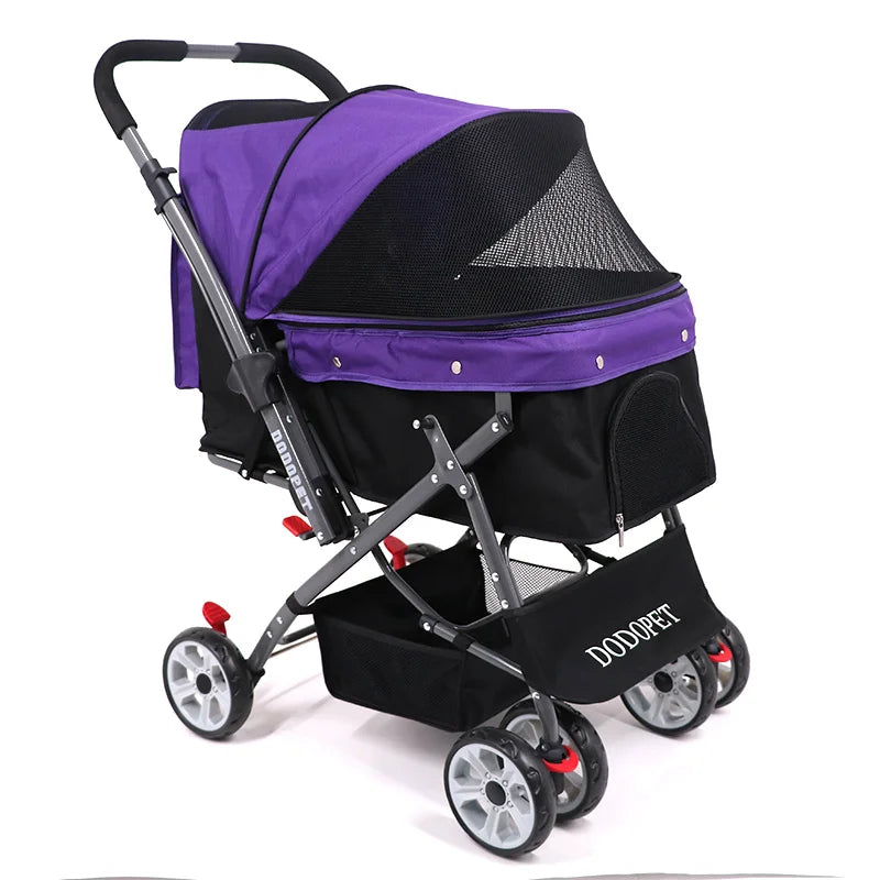 Luxus-Haustier-Kinderwagen Reise 4 Räder Hundekinderwagen Kleine Hunde Haustier-Kinderwagen für Hunde