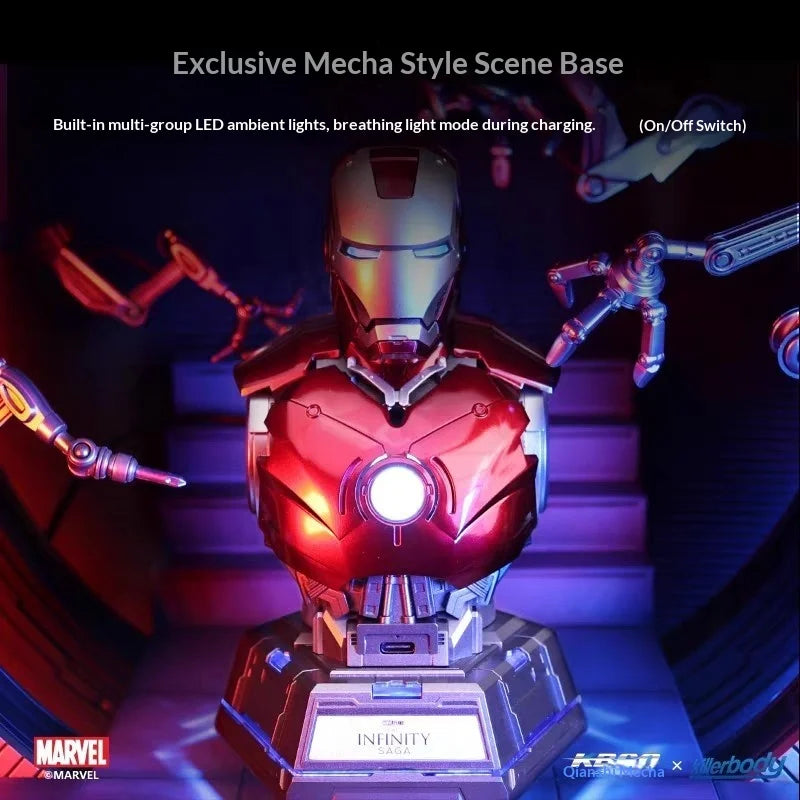 Marvel Hero Iron Man Charging Center Chest Armor Robot Charger Action Figure Desktop Decoration Gift