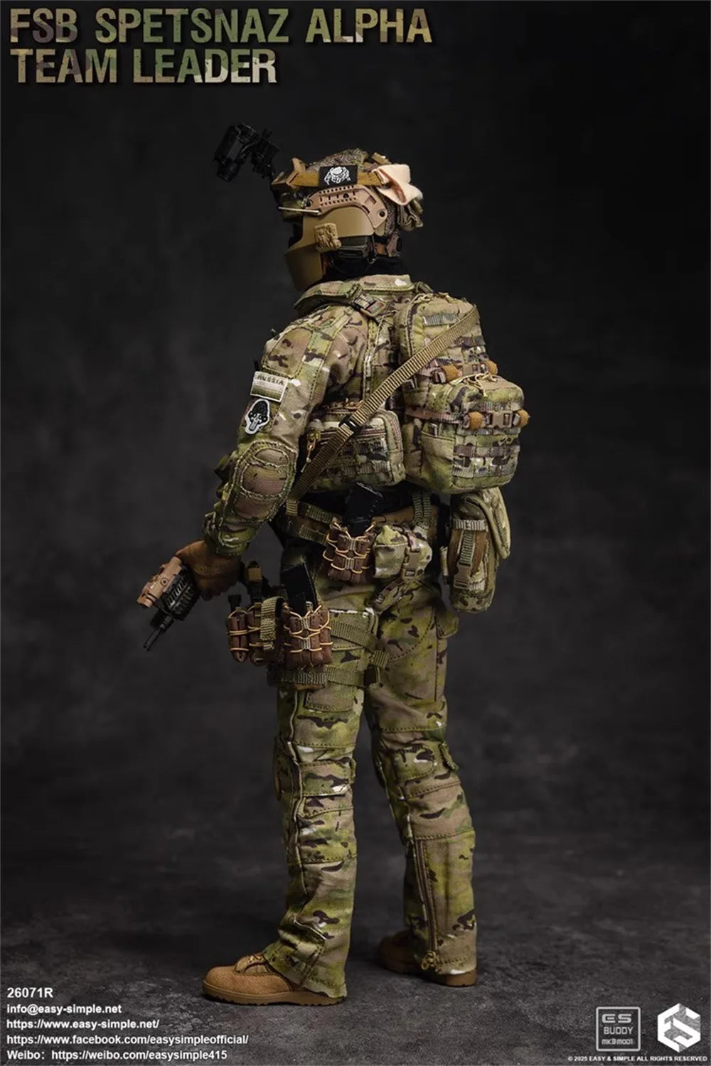 For Sale Easy&Simple The Russian Male Man Soldier Doll FSB Operation Unit Full Set Moveable Action Doll About 12" ES 26071R