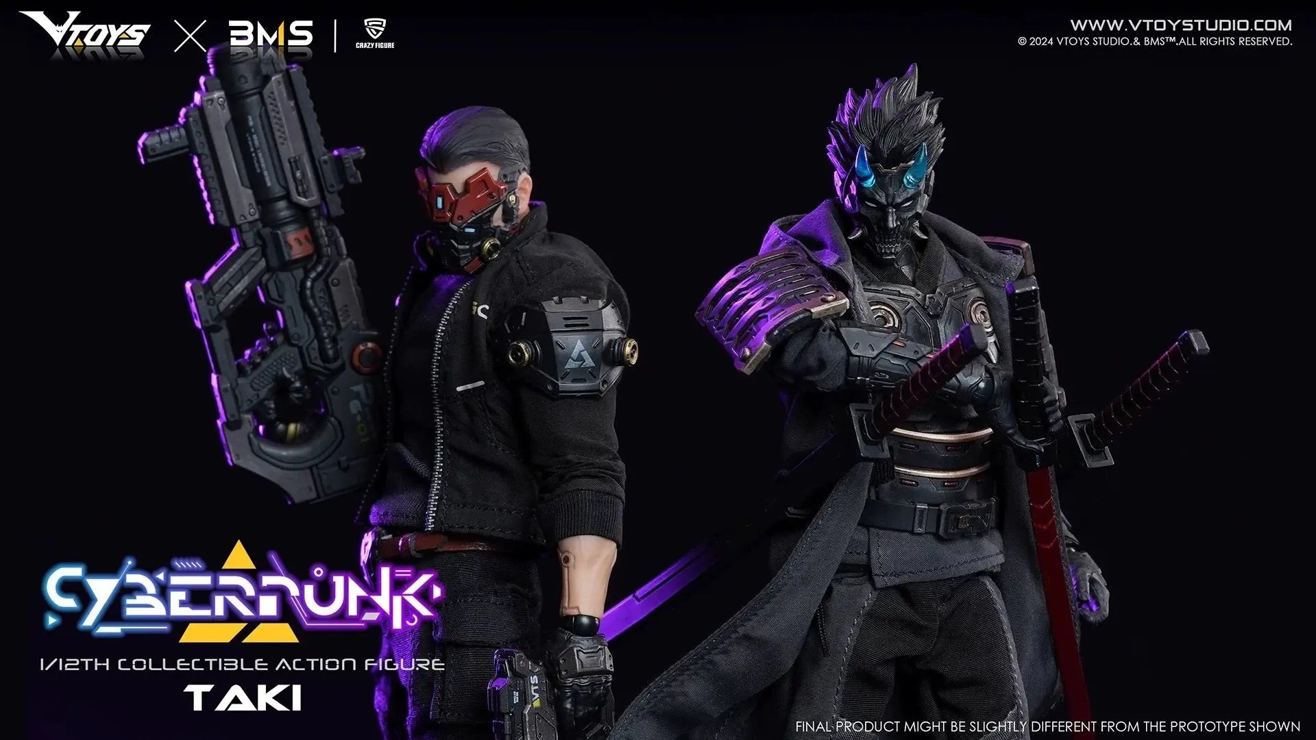 In Stock Vtoys 1 12 Cyberpunk Samurai Taki Articulated Action Figure