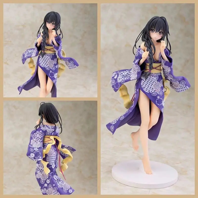 26cm Yukinoshita Yukino Figure Oregairu Standing Pose Yukata Anime Collectible Boxed Desktop Decor Figurine For Otaku Fans