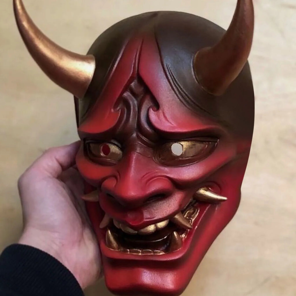 Erwachsene Unisex Halloween Gesichtsmasken Japanische Hannya Dämon Oni Samurai Noh Kabuki Prajna Teufel Maske Latex Party Masken