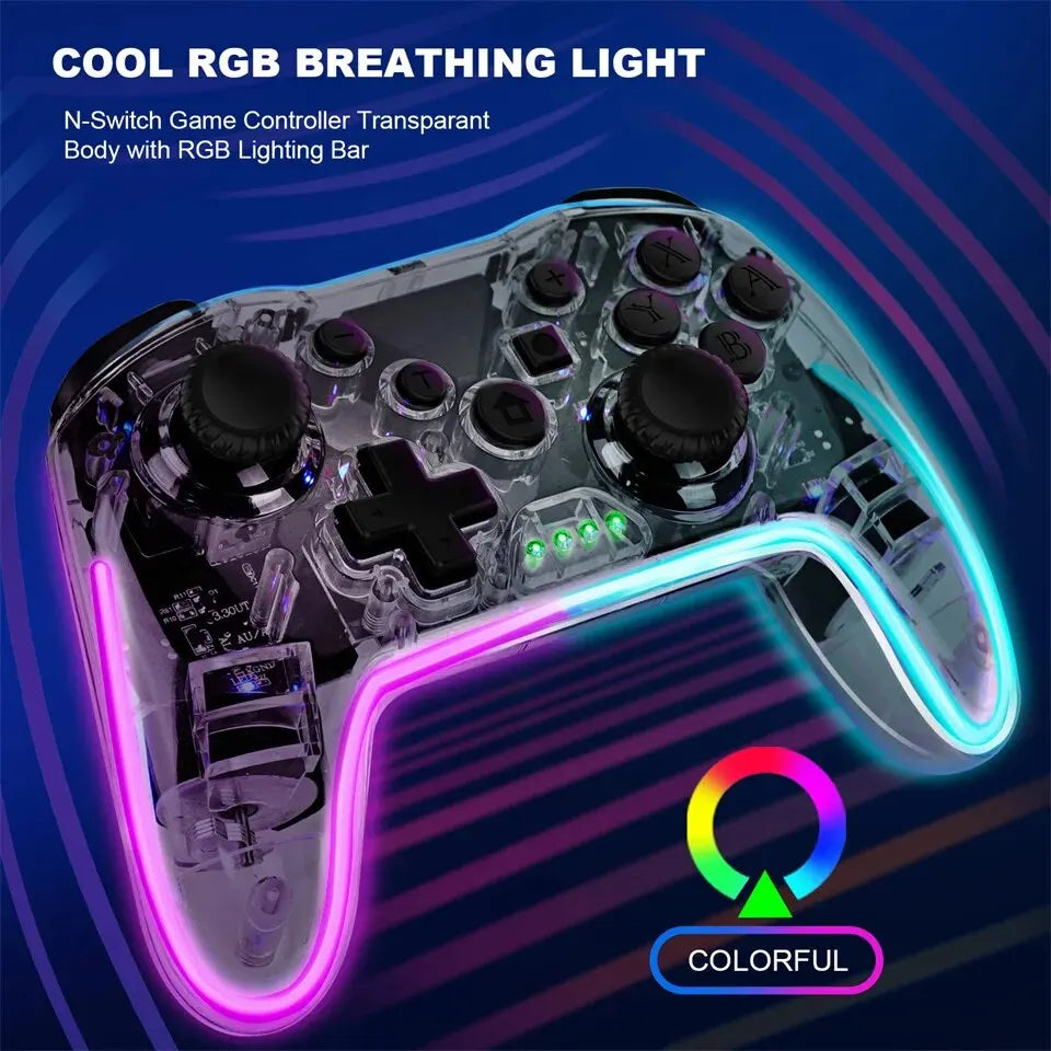 GAMINJA MG35 Wireless Gamepad RGB Light Bluetooth Controller For Nintendo Switch PS3 Smart Phone PC Joystick With Phone Holder