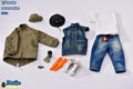 Trickyman12 1/6 Männlicher Soldat Street Trend Hip Hop Jeansjacke Sweatshirt Schuhe Hut Socken Jeans Kleidung für 12" männlicher Körper