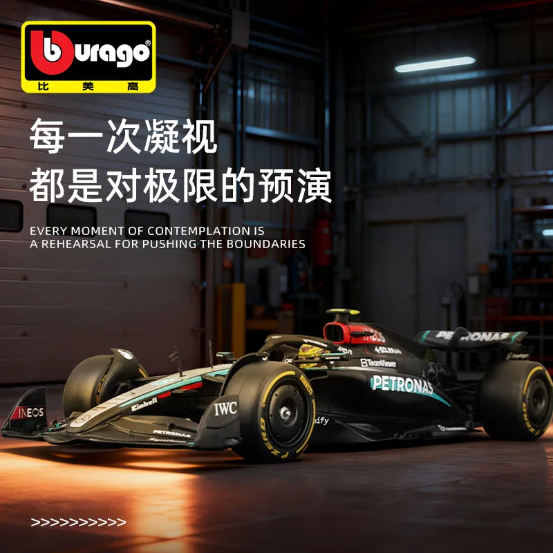Bburago Alloy Car Model For Collector 1:24 Mercedes-Benz F1 Formula Cars W15 Simulation Alloy Car Model Male