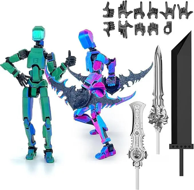 Lucky Poseable 13 Joints 3D Printed Mannequin DIY Desktop Toy for Kids 3rd Generation Robot