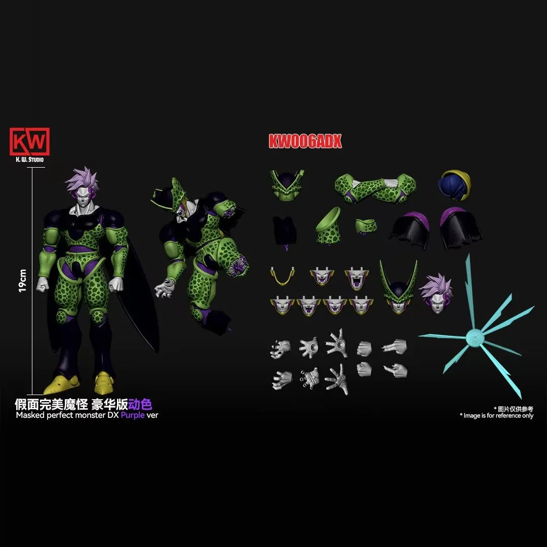 KW Studio Dragon Ball Z Cell Masked Perfext Monster Dx Blue Purple Ver KW006ADX KW006BDX Cell Anime Action Figures Gifts Toys
