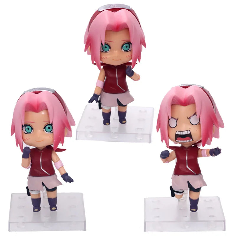 10CM Anime Naruto Shippuuden Kyuubi Haruno Sakura Figure (#872) Action Figure Model Sasuke Toy Gift Collection Doll Kakashi