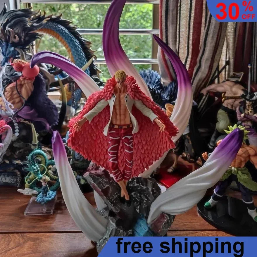45cm ONE PIECE Anime Figure Oka Shichibukai Donquixote Doflamingo Action Figure Statue Ornaments Collect PVC Model Doll Gift Toy