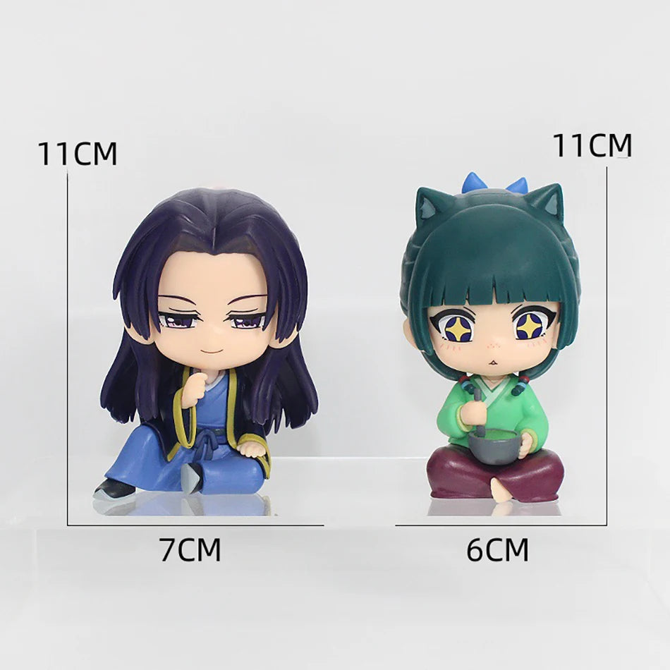 Q Version The Apothecary Diaries Maomao Jinshi Mini Figure Anime Periphery Sitting Toy Desktop Car Ornaments Model Toy Doll Gift