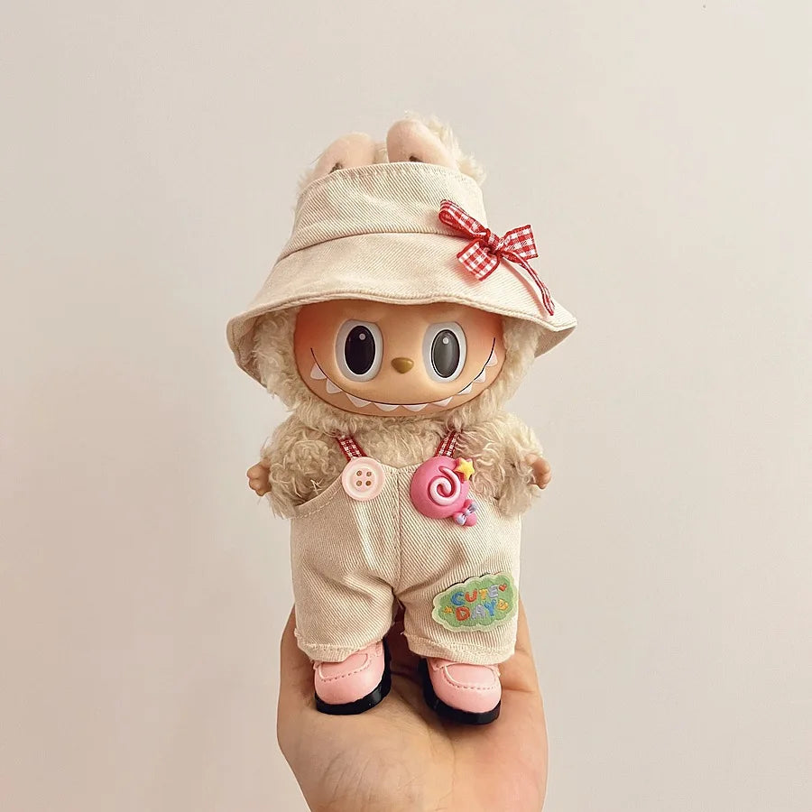 New Labubu Clothing Popular New Products Fashion Velcro 17cm Doll Cute Dress Casual Set Skirt Plush Toy Clothing