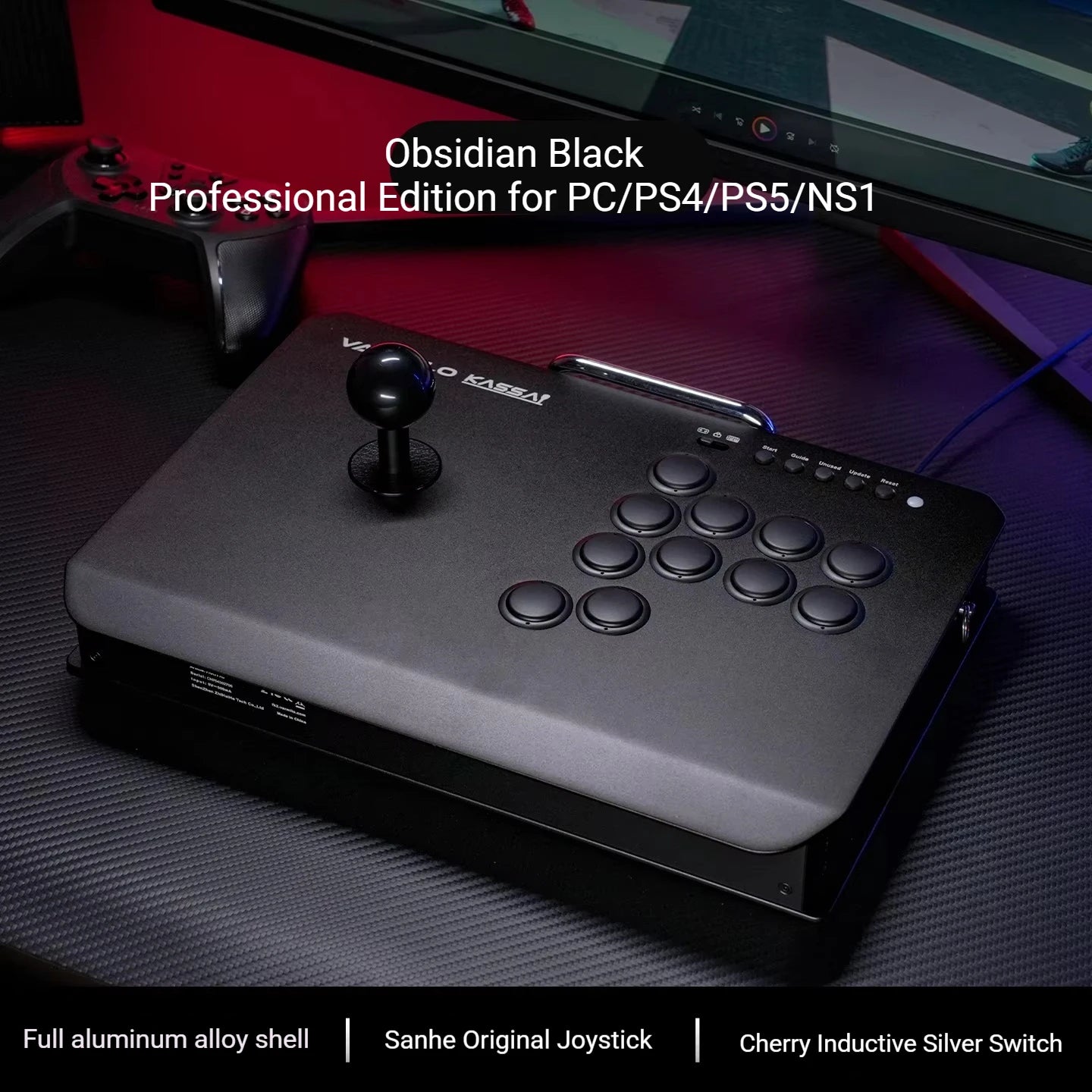Varmilo Kassai Professional Arcade Joystick Aluminum Alloy Electromagnetic Induction Game Controller PS5RT0.1mm 1K Return