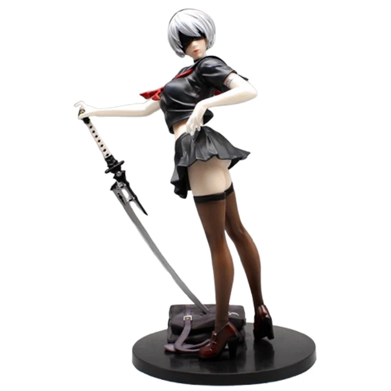 29cm Nier Automata Figure Game Yorha 2B Action Figuras Nierautomata Figurine Anime GK Statue Model Peripheral Gift for Children