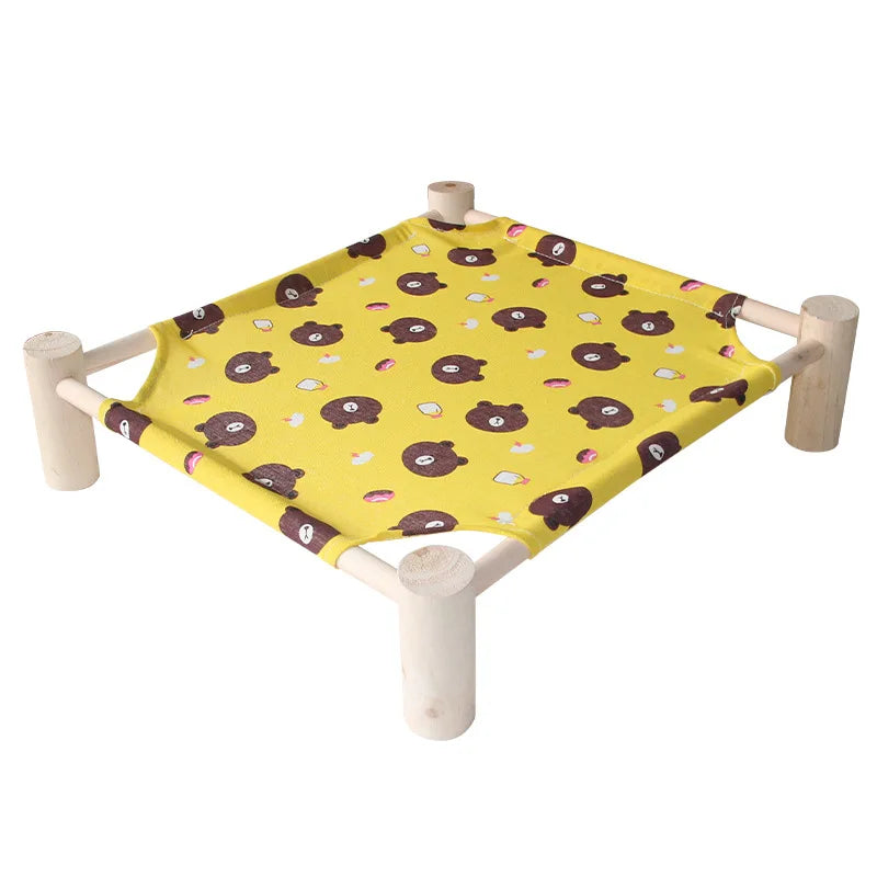 Cat Bed House Outdoor Universal Pet Bed Removable Breathable Pet Hammocks Bed for Cat Small Dog Durable Wood Frame Canvas Beds