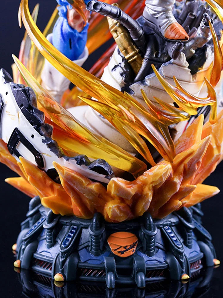 41cm Dragon Ball Figure Vegeta IV GK Super Saiyan Standing Posture Three-head Replaceable Anime Model Pvc Ornaments Children Toy