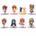 8 Pieces / Set Card Captor Sakura Cute Doll Vinyl Action Figure Collection Animation Model Toy