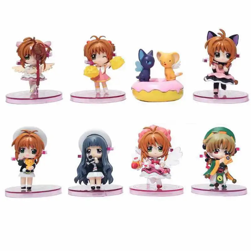 8-teiliges Set Card Captor Sakura – Niedliche Vinyl-Actionfiguren-Sammlung – Animationsmodell-Spielzeug