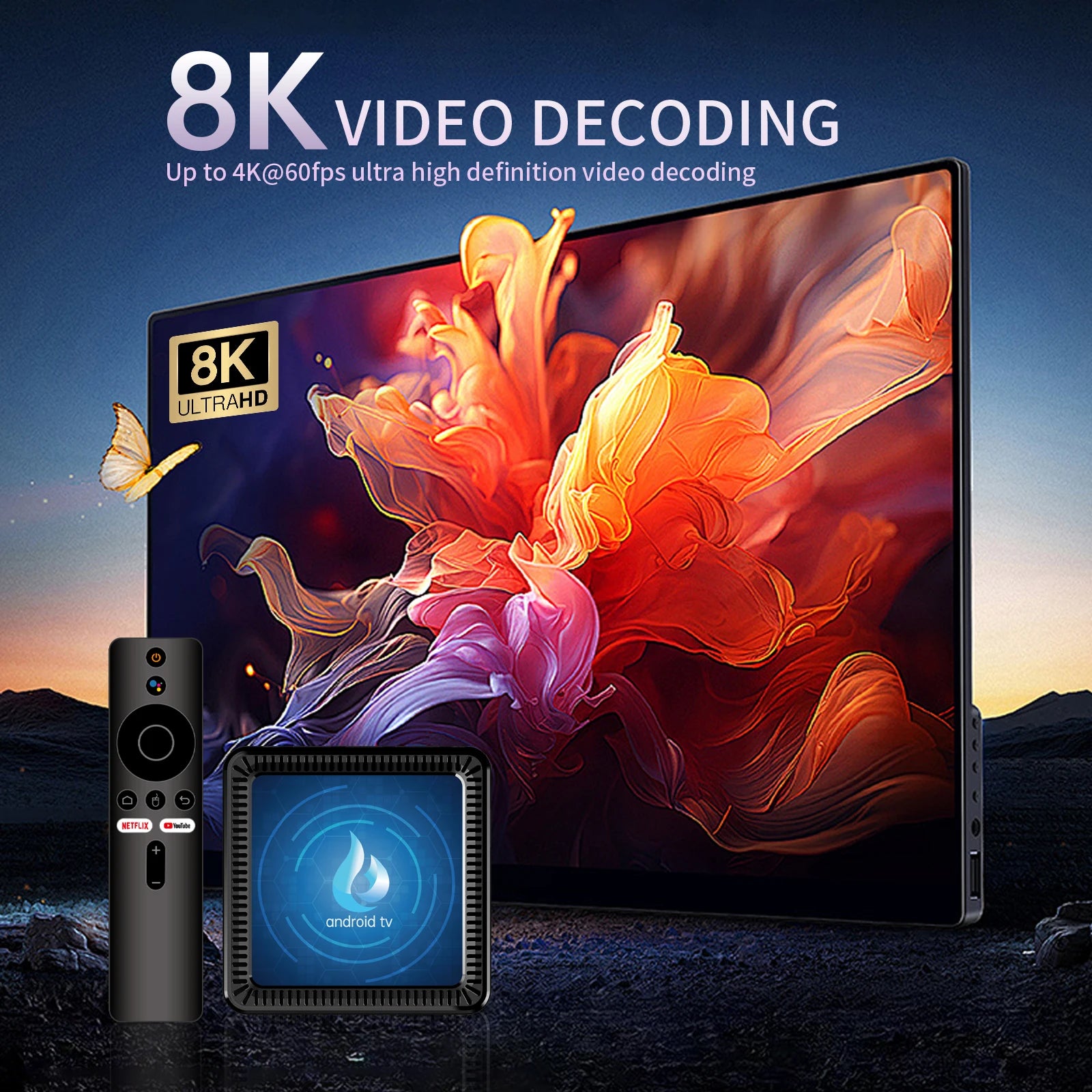 Q17 Smart TV Box 5G Wifi Android 14 TV Box Quad Core Allwinner H313 64GB 128GB Set Top Box Google Assistant Netflix Media Player