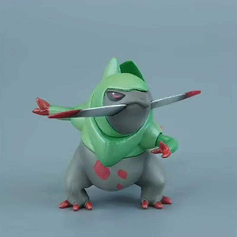 Hot Anime PokéMon Double Axes And Walk-On Doll Model Hand-Made Cute And Popular Elf Trend Desktop Decoration Toys Birthday Gift