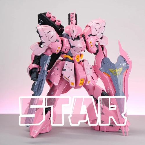 1/144 RG Sazabi Sakura Pink Assembly Mecha Action Figure Model Kit High Movable Toy With Water Slide Decal Desktop Ornament Gift