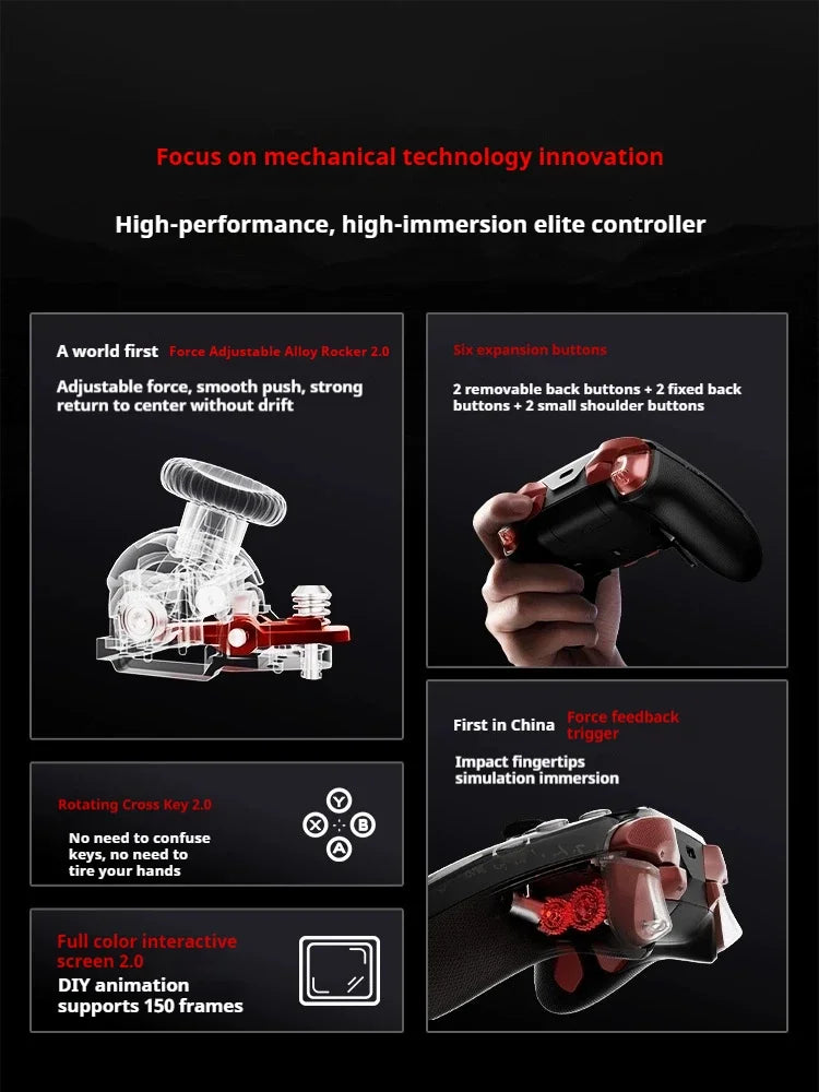 Flydigi APEX 5 Wuchang Wireless Gaming Controller with Force-Adjustable Alloy Joystick,Compatible with PC/Switch/Android/iOS MFI