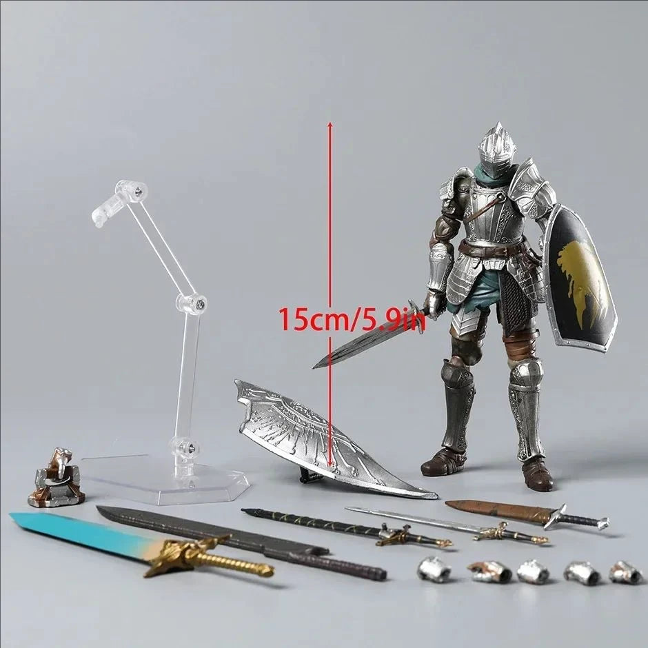 16cm Dark Souls Action Figurine Figma 590 Demon'S Souls Figure Fluted Armor Anime Model Pvc Statue Knight Armor Toys Dolls Gift
