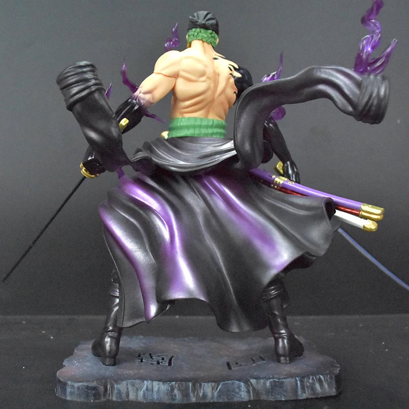 25cm Cartoon Wano Zoro Three-blade Statue One Piece Figures Dream Roronoa Zoro Grande Figurine Anime PVC Collection GK Model Toy