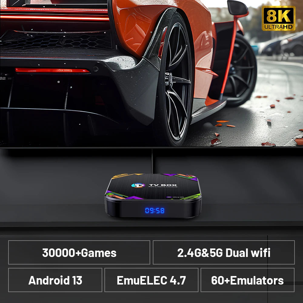 KINAHNK Super Console X8 Retro Video Game Console 30000 Video Games for Emulator PSP/PS1/DC/SS/N64/MAME 8K Output Kid Gift