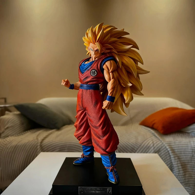 New 54cm JT 2% SSJ3 Goku Action Figures Large Size PVC Exquisite Anime Static Statue GK Collectable Model Toys Desktop Deco Gift