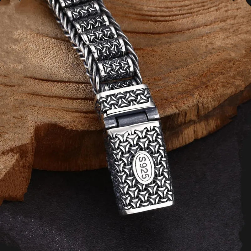 Bracelet Bangle Pure Argent Money 925 Sterling Silver Vintage Luxury Brand Fine Jewelry Man Woman 2024 New Official-Website B13