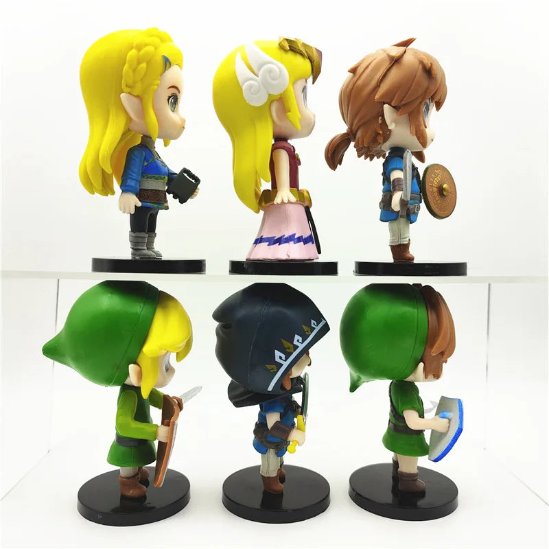 6Pcs/Set The Legend of Zelda Game Figures Periphery Toys Link Action Figure Q Version Anime Pvc Model Doll Kawaii Ornaments Gift