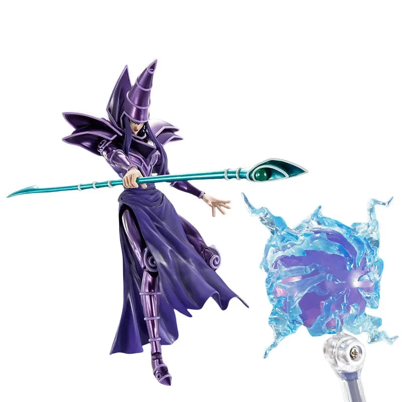 Bandai Genuine SHM Black Magician DARK MAGICIAN Anime Action Figure Collectible Joints Movable Model Toys Ornament Gift Children