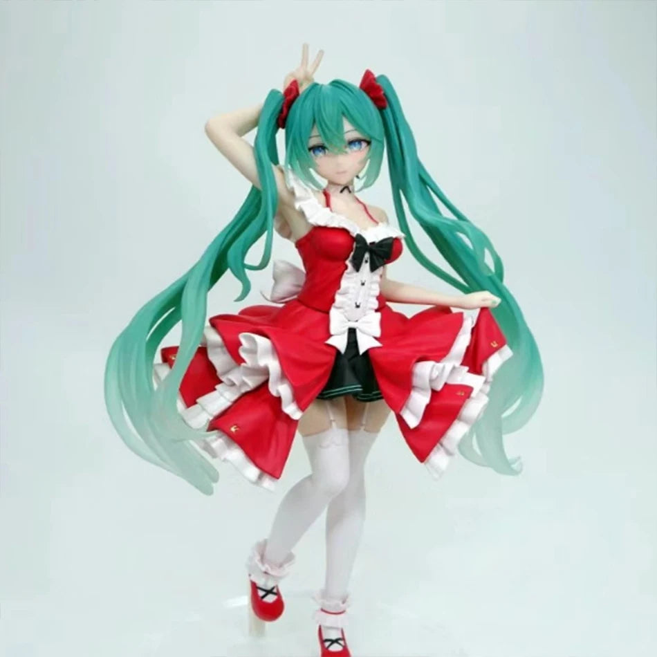 Hatsune Miku Lolita Figure Fashion Anime Miku Collection Action Figurine Kawaii Cute Model Desktop Ornaments Toy