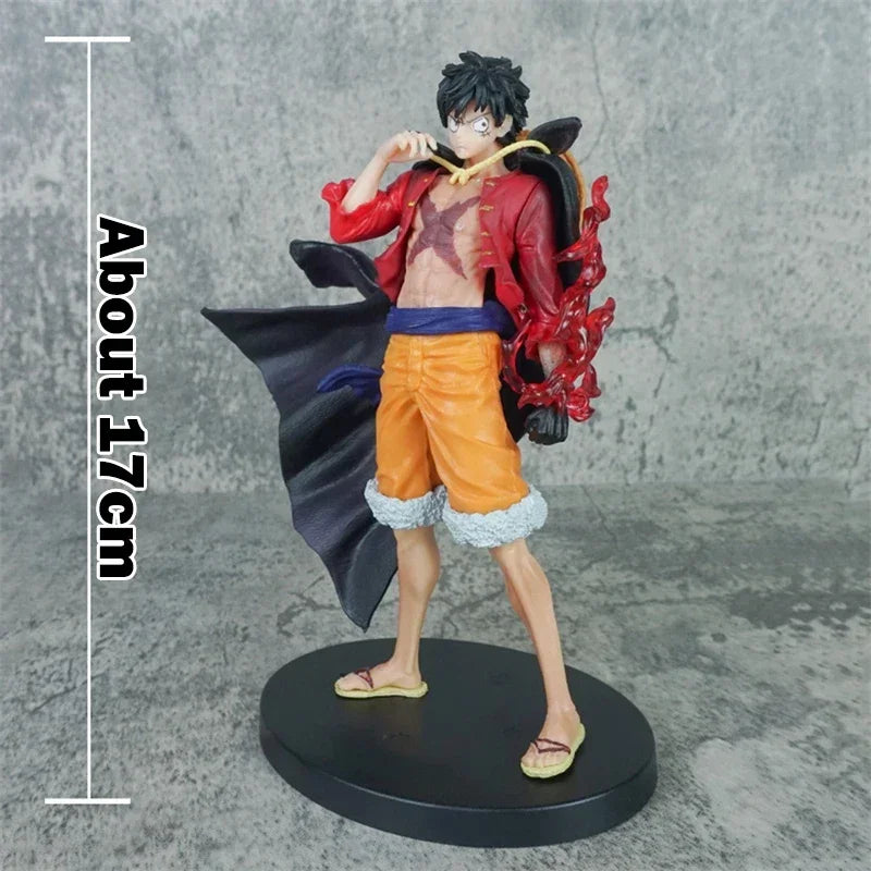 17cm One Piece Luffy New and Old Four Emperors Series Action Figure - Car & Desktop Decorative Ornament, Collectible Model Doll