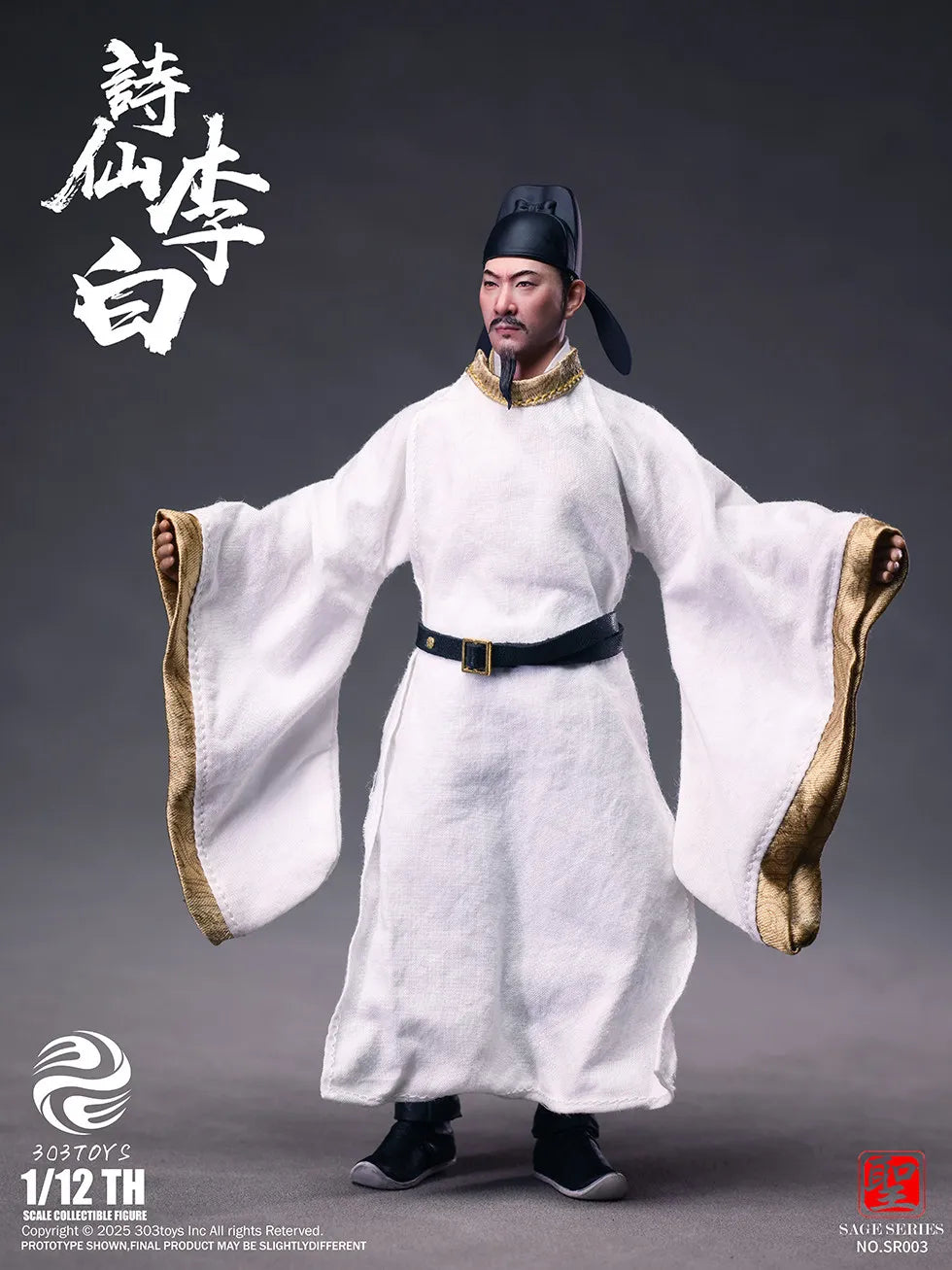 In Stock Original 303TOYS SR003 Saint Series Poet Li Bai 1/12 Ancient Action Figure 6inch Full Set Model Toys